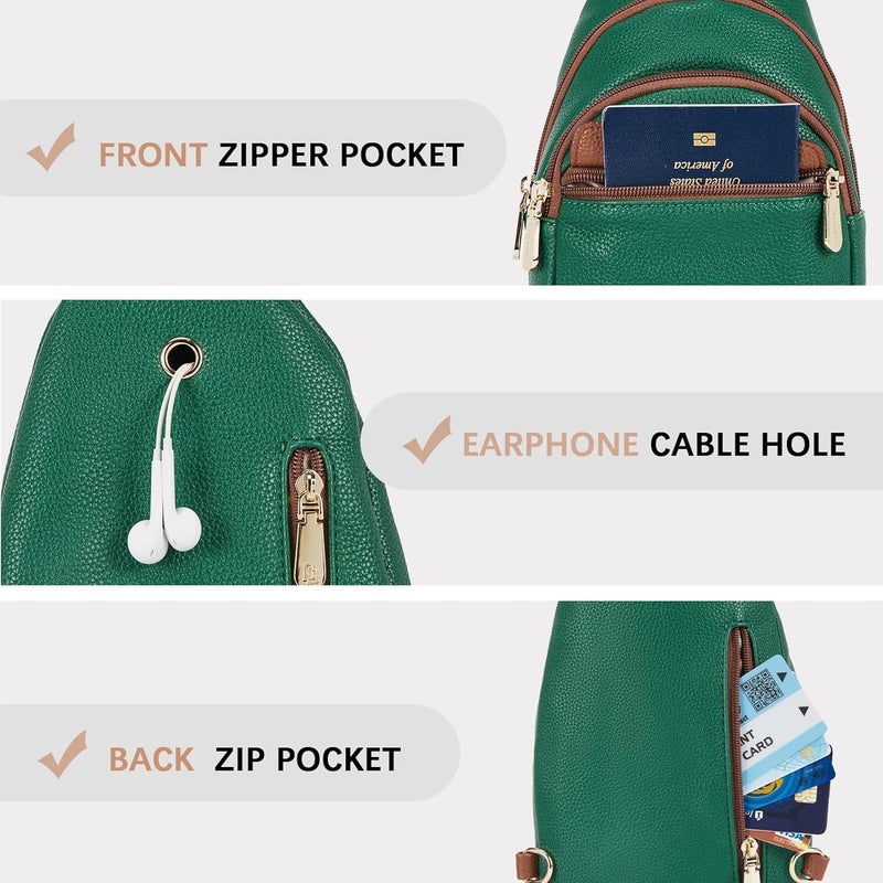Bostanten Small Sling Bag for Women Leather Crossbody Bags Fanny Pack Chest Bag for Travel - Image 4